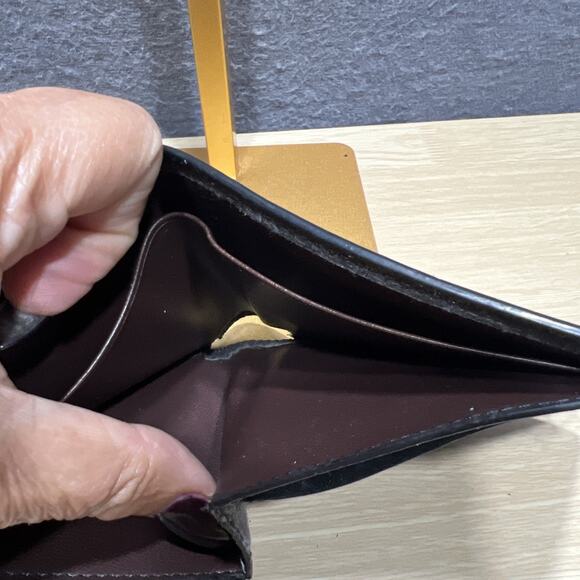 Coach Signature Pebbled Mens Bifold Wallet Brown - Picture 5 of 11